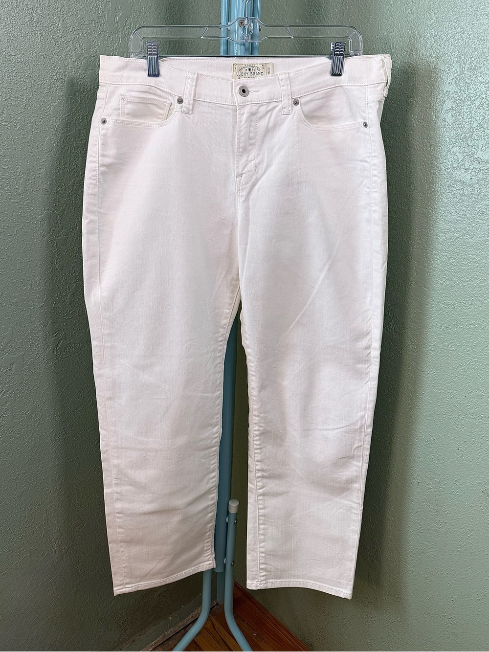 Lucky Brand White Straight-Leg Jeans